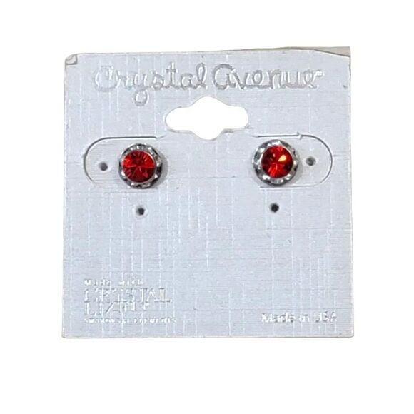 NEW Vintage Crystal Avenue July Ruby Birthstone and Swarovski Elements Earrings - Picture 8 of 8